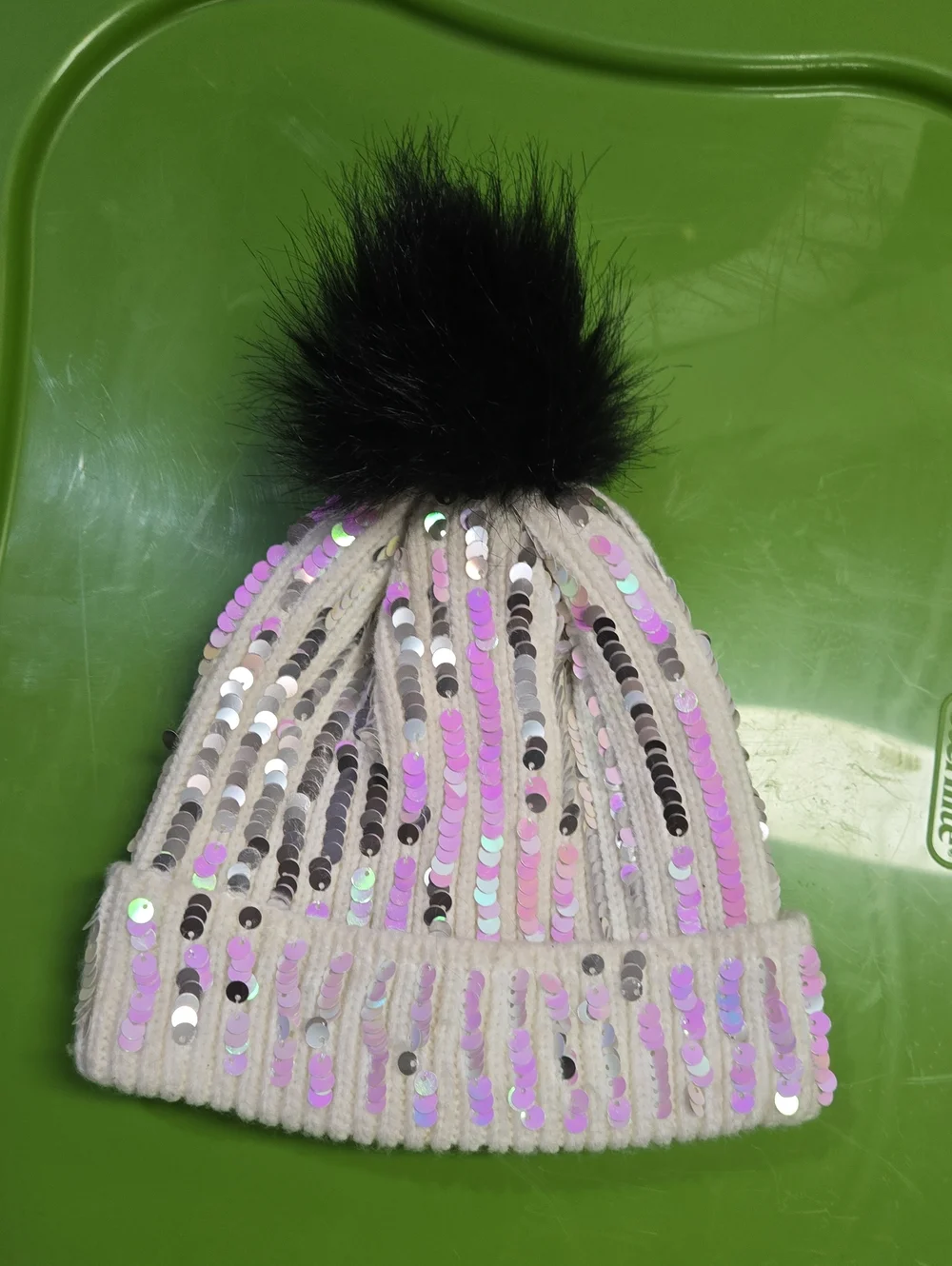Girls Knitted Pom Pom Hat Size 6-8
